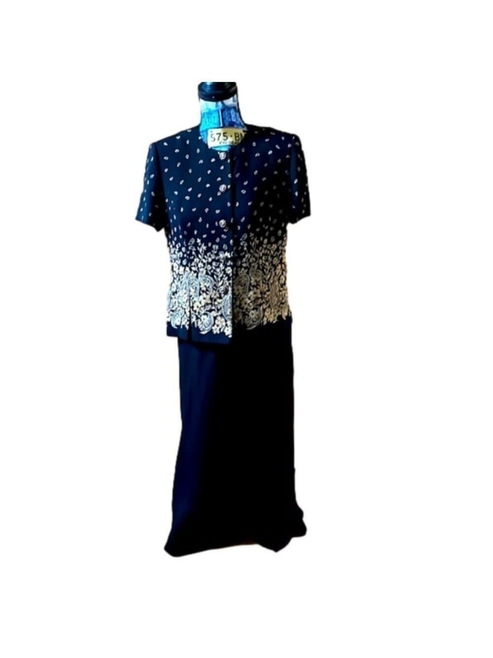Vintage Leslie Fay Two-Piece Dress Set Size 10P